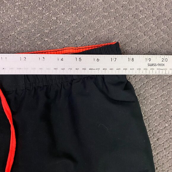 Vintage Nike Board Shorts Men's XXL Black Orange Swim Trunks Mesh Lining - Picture 7 of 11